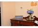 Wooden buffet with decorative accents in the dining room at 5632 Main St., Loris, SC 29569