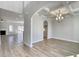 Dining room with hardwood floors and a chandelier at 308 Happy Valley Dr., Myrtle Beach, SC 29588