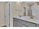 Modern bathroom with double vanity and gray cabinets at 622 Castle Ct., Myrtle Beach, SC 29579