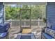 Relaxing screened porch featuring comfortable seating and a peaceful view of the surrounding greenery at 202 Rivers Edge Dr., Conway, SC 29526