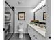 Elegant bathroom with double vanity and large mirror at 1202 Prince William Rd., North Myrtle Beach, SC 29582