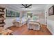 Charming bedroom with twin beds, wood floors, and coastal decor at 1202 Prince William Rd., North Myrtle Beach, SC 29582