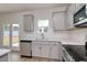 Kitchen with stainless steel appliances, gray cabinets, and sink at 126 Hancher Dr., Myrtle Beach, SC 29588