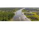 Scenic aerial view of a waterway surrounded by lush greenery, marinas, and waterfront homes, a beautiful coastal setting at 4524 Landing Rd., Little River, SC 29566