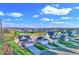 Aerial view of a picturesque neighborhood with well-manicured lawns and serene pond views at 626 Castle Ct., Myrtle Beach, SC 29579