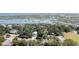 An aerial view of the property shows proximity to water and the surrounding neighborhood at 590 Collins Ave., Murrells Inlet, SC 29576
