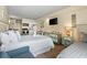 Charming condo featuring a kitchenette, beds, and modern decor at 1207 S Ocean Blvd. # 20808, Myrtle Beach, SC 29577