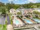 Aerial view of two story townhouses with multiple pools and parking at 1335 Hidden Harbor Rd., Myrtle Beach, SC 29577