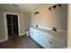 Double vanity bathroom with white cabinets and quartz countertops at 2260 Pearl Rd., Galivants Ferry, SC 29544