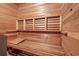 Private, wood-paneled sauna for relaxation at 8000 Beach Dr., Myrtle Beach, SC 29572