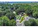 Aerial view showcasing the bocce ball court and picturesque surrounding landscape at 1237 Clipper Rd., North Myrtle Beach, SC 29582