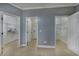 A view of a storage room with shelving and neutral colored walls at 1237 Clipper Rd., North Myrtle Beach, SC 29582