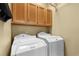 Bright laundry room features side by side washer and dryer, and ample storage space above at 4569 Carriage Run Circle, Murrells Inlet, SC 29576