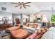 Spacious living room featuring comfortable sofas and a large TV at 1926 Bluff Dr., Myrtle Beach, SC 29577