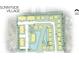 Sunnyside Village site plan, showing building locations and a central pond at 81 Delray Dr. # 2-E, Murrells Inlet, SC 29576