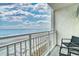 Relaxing balcony with seating and panoramic ocean views at 1207 S Ocean Blvd. # 20509, Myrtle Beach, SC 29577