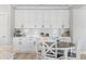 Dining area off the kitchen features white wainscoting with decor on granite counters and a round dining table at Lot 40 Lineback Pl. # 40, Longs, SC 29568