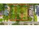 Aerial view showing the dimensions for Lot 30, Lot 31, and Lot 32 on N Highland Way at 409 N Highland Way, Myrtle Beach, SC 29572