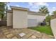 Backyard with storage shed and artificial turf at 11 Valencia Circle, Myrtle Beach, SC 29572