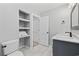 Bathroom with modern vanity and tiled floor at 11 Valencia Circle, Myrtle Beach, SC 29572