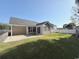 Backyard of the house, with green grass and a covered porch at 2549 Sugar Creek Ct., Myrtle Beach, SC 29579