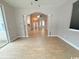 Open-concept living room featuring wood-look floors, recessed lighting and columns at 2549 Sugar Creek Ct., Myrtle Beach, SC 29579