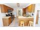 Kitchen with stainless steel appliances and wood cabinets at 466 Spauldingwood Rd., Little River, SC 29566