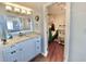 Bathroom with granite vanity and linen closet at 9840 Queensway Blvd. # 330, Myrtle Beach, SC 29572