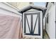 Well-maintained storage shed with double doors, perfect for storing outdoor equipment and tools at 6001 - 5410 S Kings Hwy., Myrtle Beach, SC 29575
