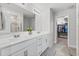 Double vanity bathroom with walk-in shower and separate closet at 790 Caines Landing Rd., Conway, SC 29526