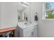 Small bathroom with single vanity and window at 790 Caines Landing Rd., Conway, SC 29526