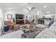 Living room with hardwood floors, large TV, and an open floor plan at 790 Caines Landing Rd., Conway, SC 29526