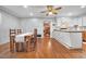 Dining area with wood floors and kitchen view at 1861 Jenerette St., Mullins, SC 29574