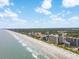 Aerial view of the beach and oceanfront properties at 7100 Ocean Blvd. N # 1425, Myrtle Beach, SC 29572