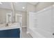 Bathroom features double vanity, white quartz countertop, and tile flooring at 569 Beckham Ct., Murrells Inlet, SC 29576