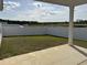 A spacious backyard features a white privacy fence and a patio area at 2275 King Farm Rd., Aynor, SC 29511