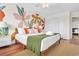 Comfortable bedroom with hardwood floors, a queen size bed, and a closet for storage at 404 32Nd Ave. N, North Myrtle Beach, SC 29582