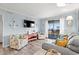 Cozy coastal living room with TV and easy access to the outdoors at 6000 N Ocean Blvd. # 330, North Myrtle Beach, SC 29582