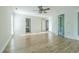 Primary bedroom with wood flooring, ceiling fan and private bath at 1437 Shoreline Dr., Myrtle Beach, SC 29577