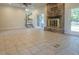 Living area with tile floors, fireplace, and patio access at 1437 Shoreline Dr., Myrtle Beach, SC 29577