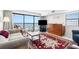 Living room with ocean view, comfortable seating, and tiled floor at 2500 N Ocean Blvd. # 616, North Myrtle Beach, SC 29582