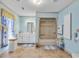 Neutral tiled bathroom featuring dual sinks, vanity and combination tub/shower at 3747 Bakers Chapel Rd., Aynor, SC 29511