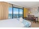 Beautiful bedroom with a balcony and ocean views at 6900 N Ocean Blvd. # 812, Myrtle Beach, SC 29572