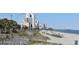 Scenic beach view with boardwalk access and iconic Ferris wheel on the horizon for vibrant coastal living at 104 Sprucewood Ct., Myrtle Beach, SC 29588