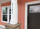 Close up of the front door, available now, and stone pillar accents at 3131 Tiger Tail Rd., Conway, SC 29526