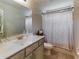 Bathroom featuring a vanity with counter space, and a shower with neutral curtain at 2000 Easy St., Conway, SC 29526