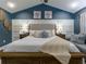 The spacious main bedroom is well-lit and has high ceilings and a unique design at 2000 Easy St., Conway, SC 29526