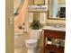 Cozy bathroom featuring a vanity with granite countertop, toilet, bathtub, and shower at 2504 N Ocean Blvd. # 734, Myrtle Beach, SC 29577