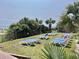Lawn with beach chairs on an open lawn area with ocean views in the background at 2504 N Ocean Blvd. # 734, Myrtle Beach, SC 29577