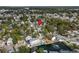 Neighborhood aerial view of the property near a canal, surrounded by mature trees at 6001 - N14 S Kings Hwy., Myrtle Beach, SC 29575